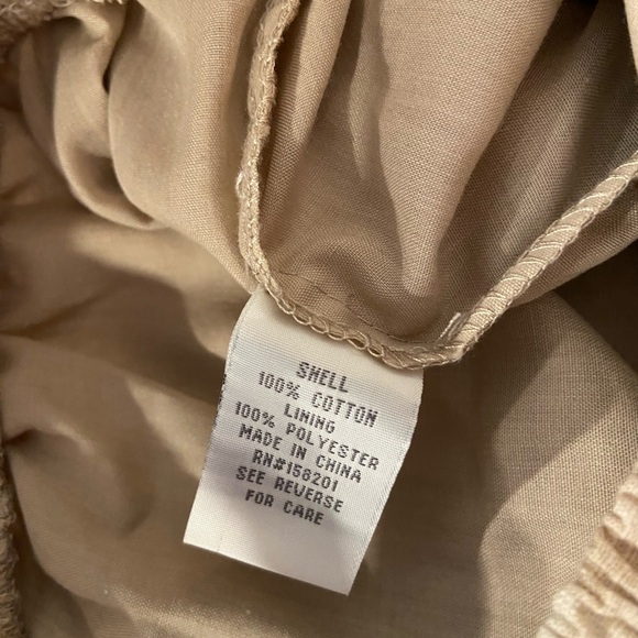 April Kiss Size L Smocked Waist Tiered Ruffle Tan Cream Tie Dye Mini Skirt - Picture 8 of 10